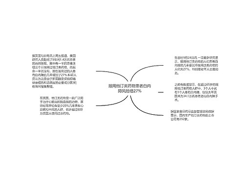 服用他汀类药物患者白内障风险增27%