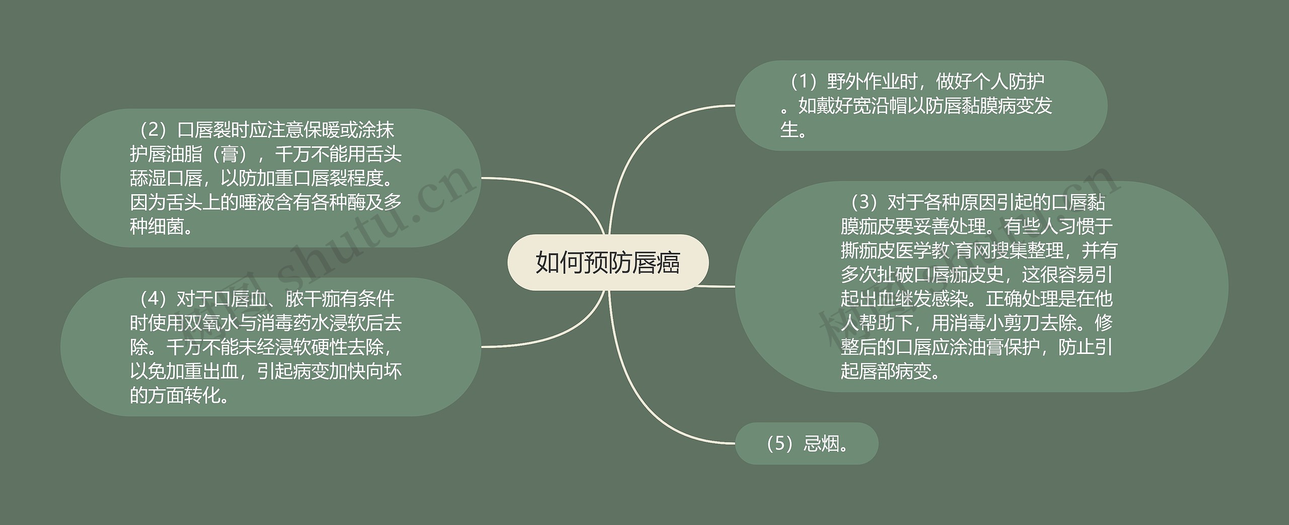 如何预防唇癌思维导图