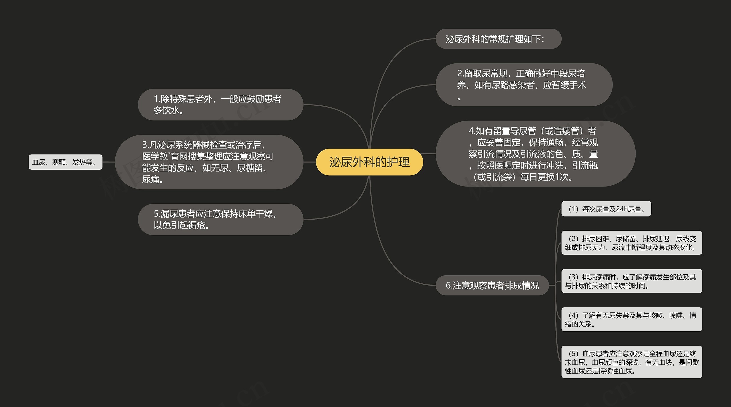 泌尿外科的护理思维导图