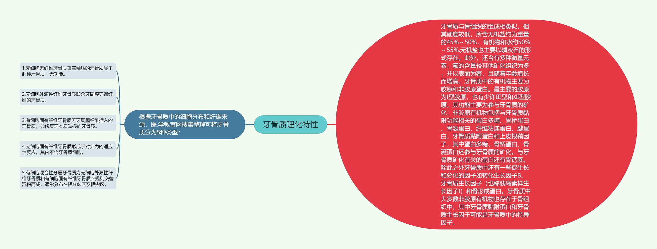 牙骨质理化特性思维导图