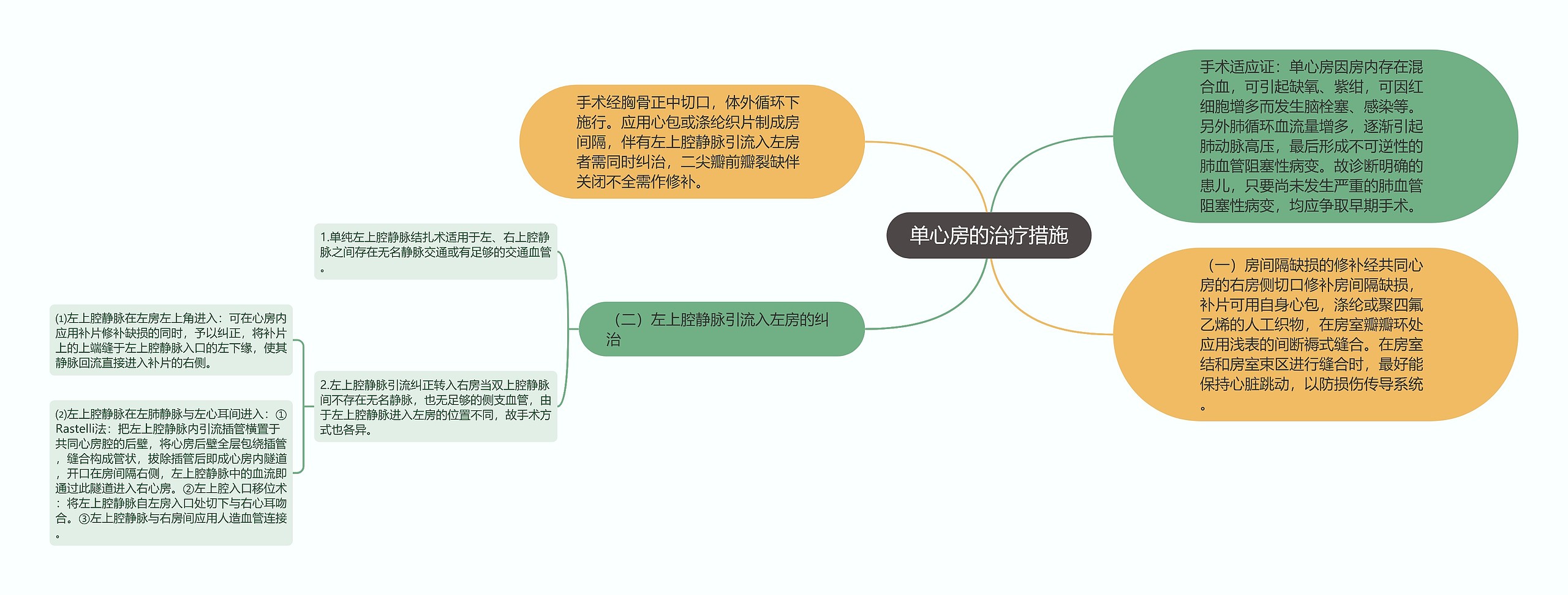 单心房的治疗措施思维导图