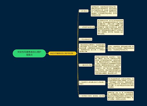 突发性耳聋患者的心理护理要点