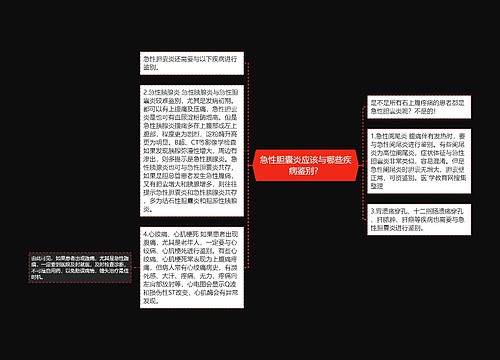 急性胆囊炎应该与哪些疾病鉴别？