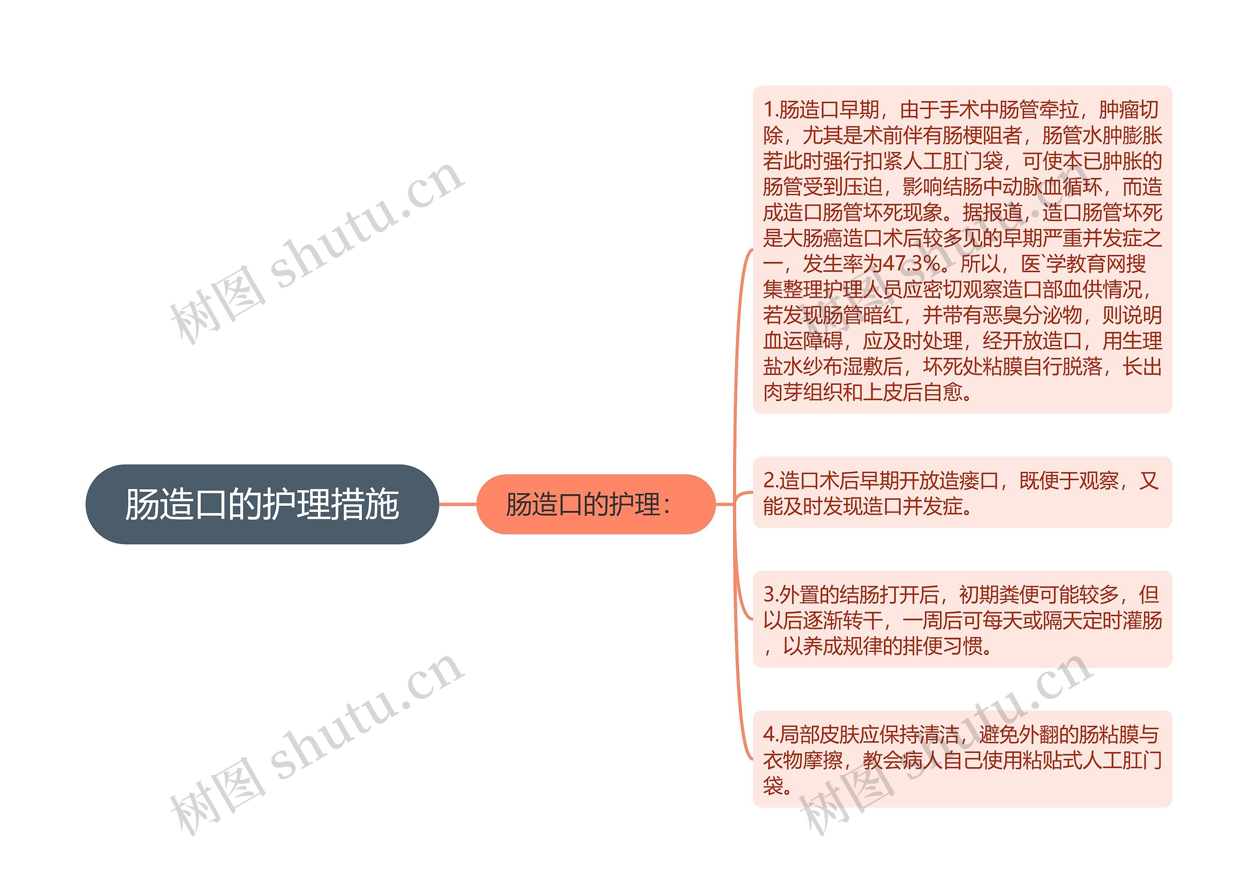 肠造口的护理措施思维导图