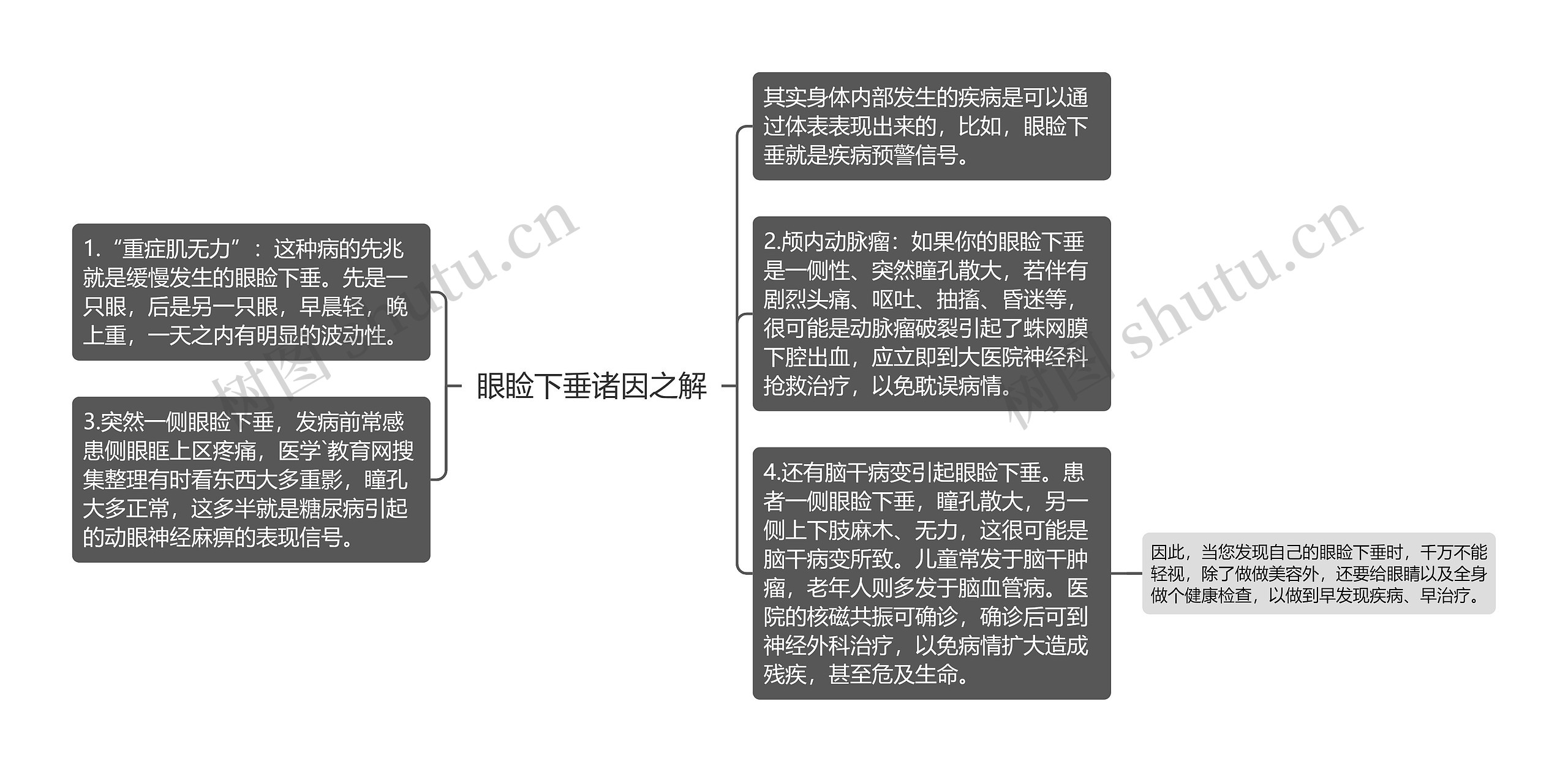 眼睑下垂诸因之解思维导图