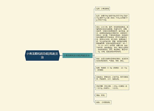 小青龙颗粒的功能|用途|主治