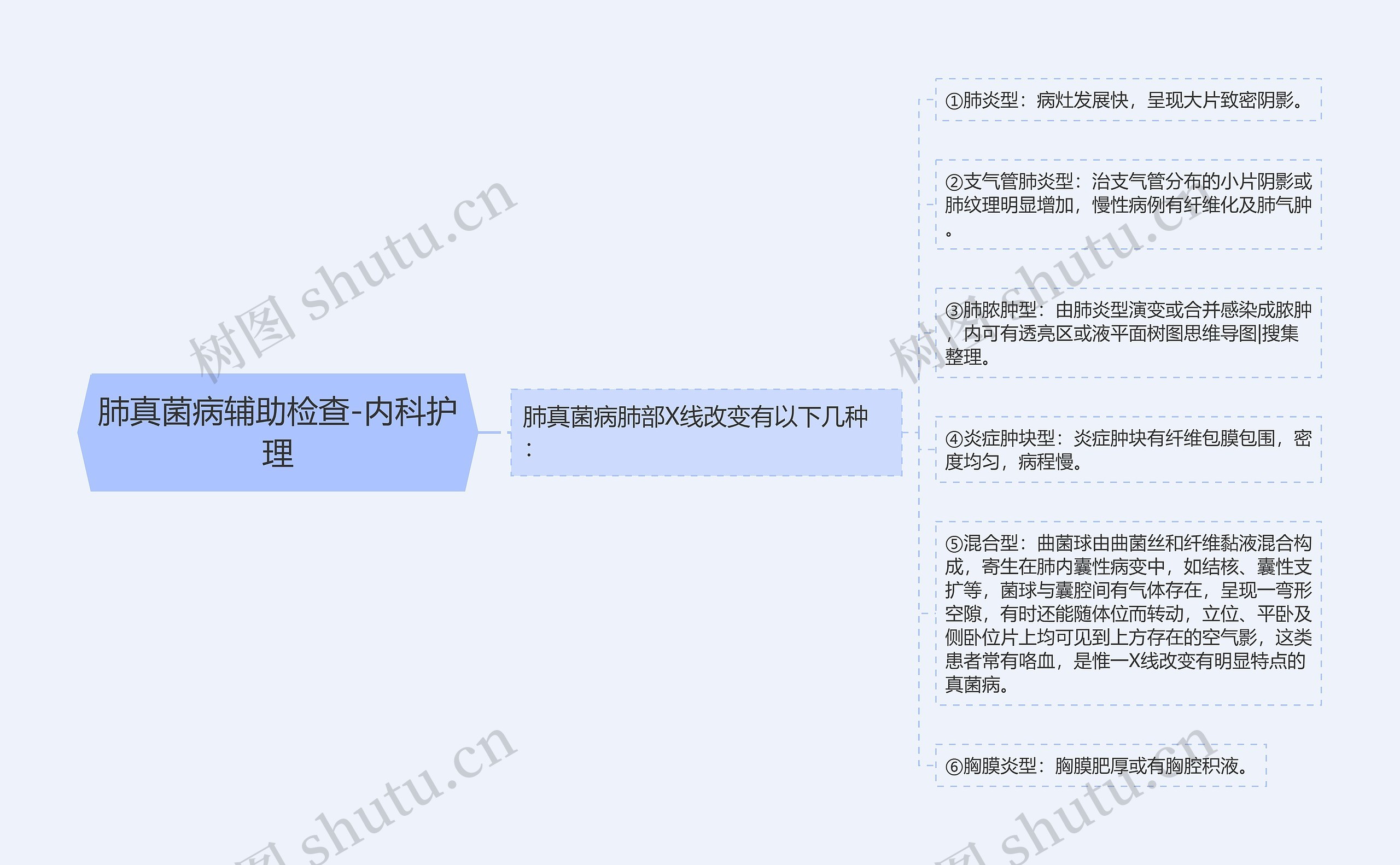 肺真菌病辅助检查-内科护理思维导图