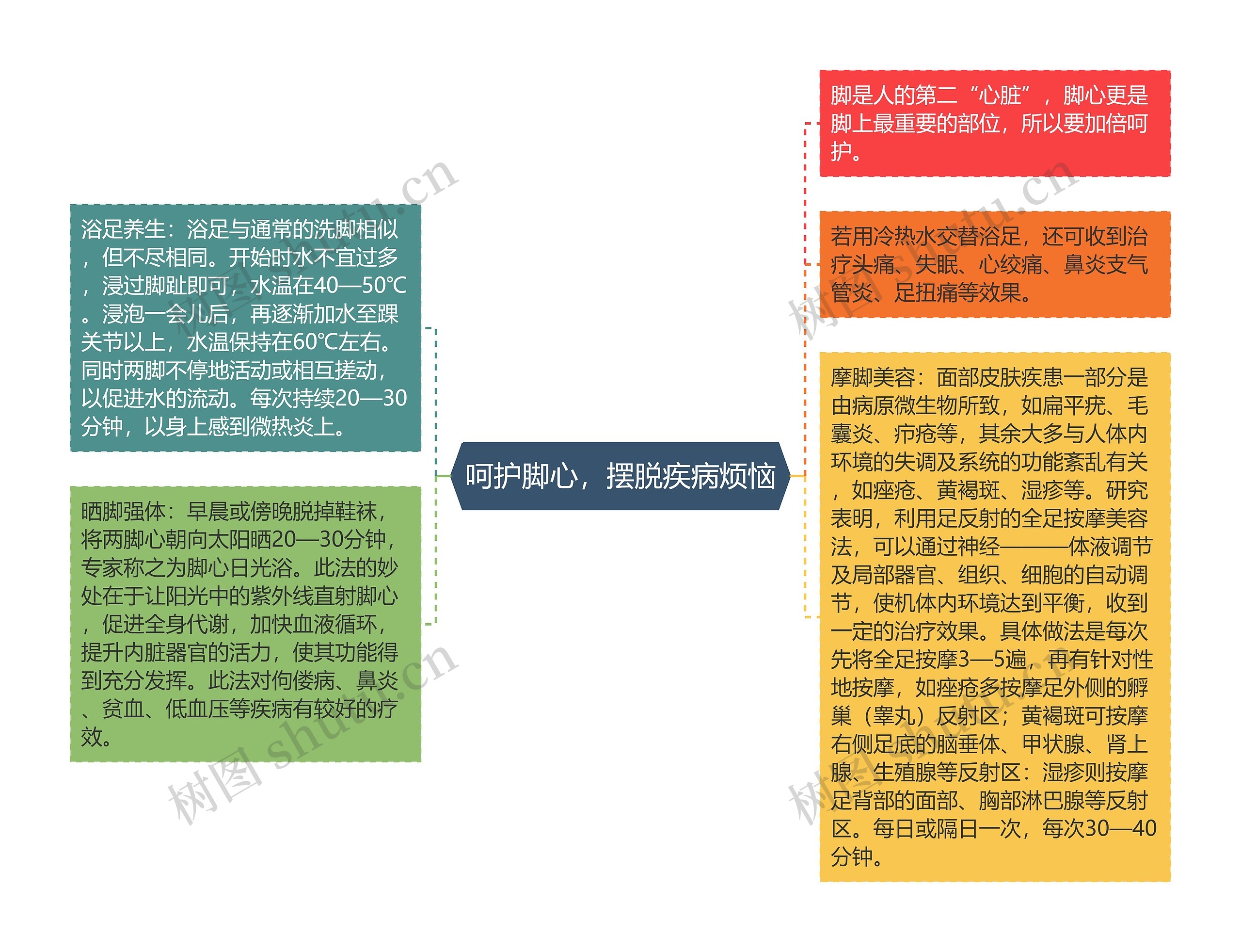 呵护脚心，摆脱疾病烦恼思维导图