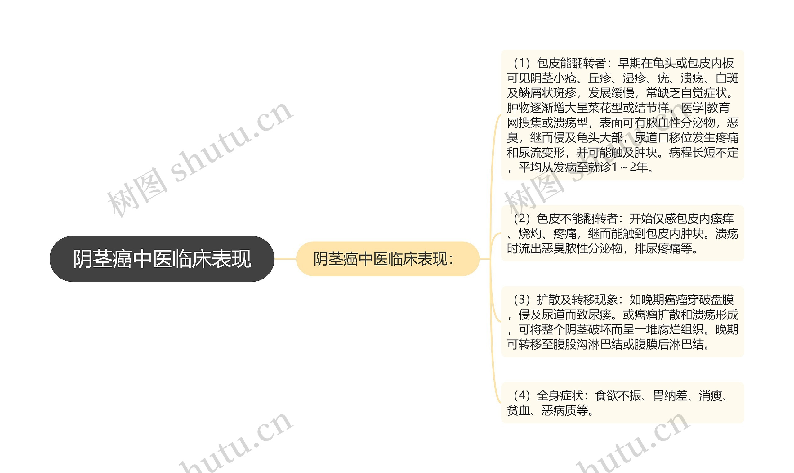 阴茎癌中医临床表现思维导图