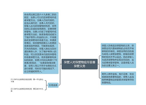 保管人对保管物应尽妥善保管义务