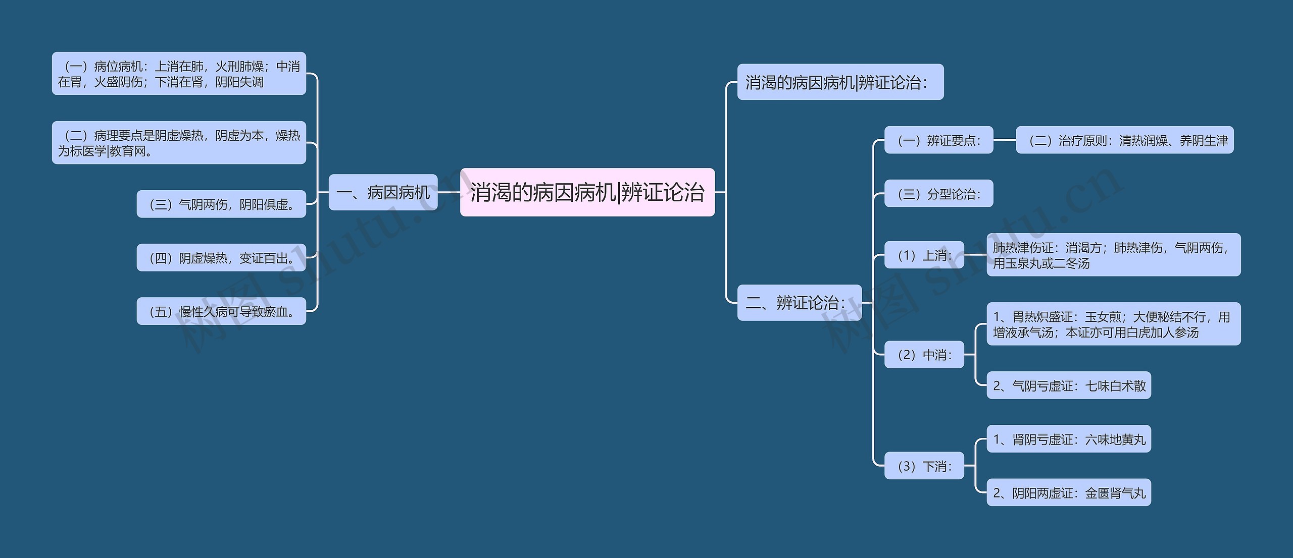 消渴的病因病机|辨证论治思维导图