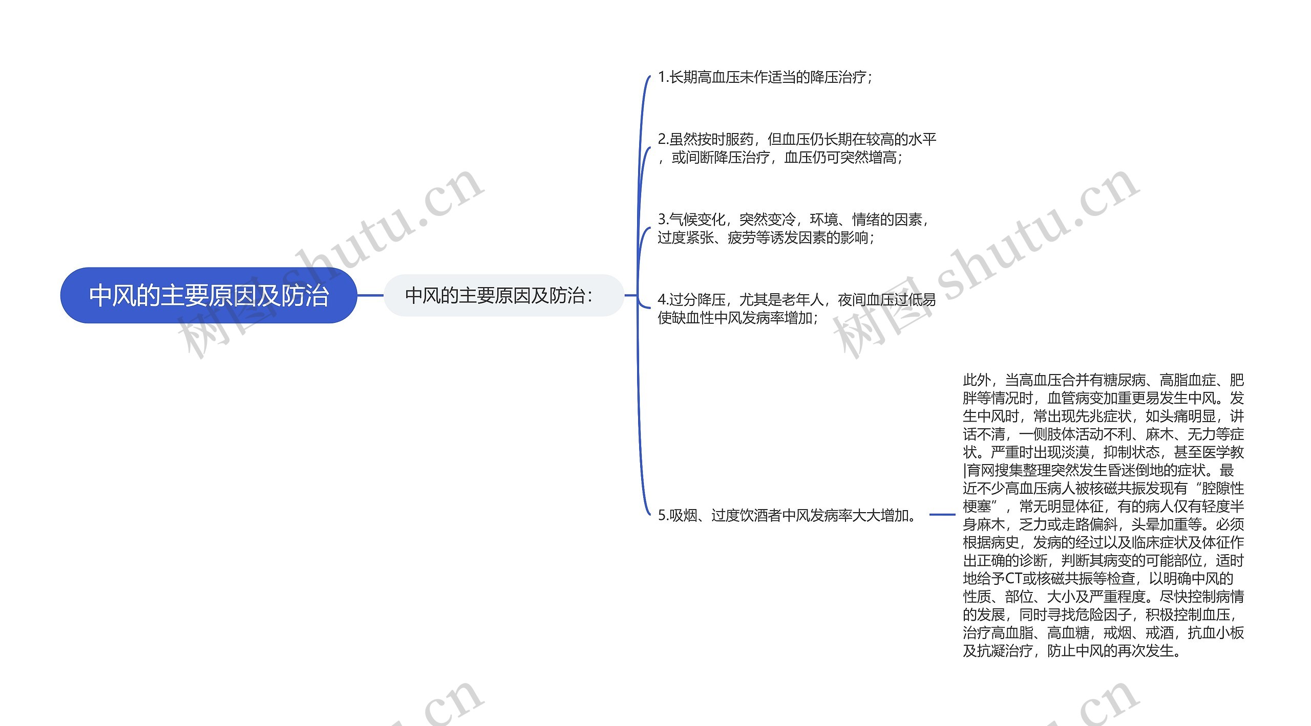 中风的主要原因及防治思维导图