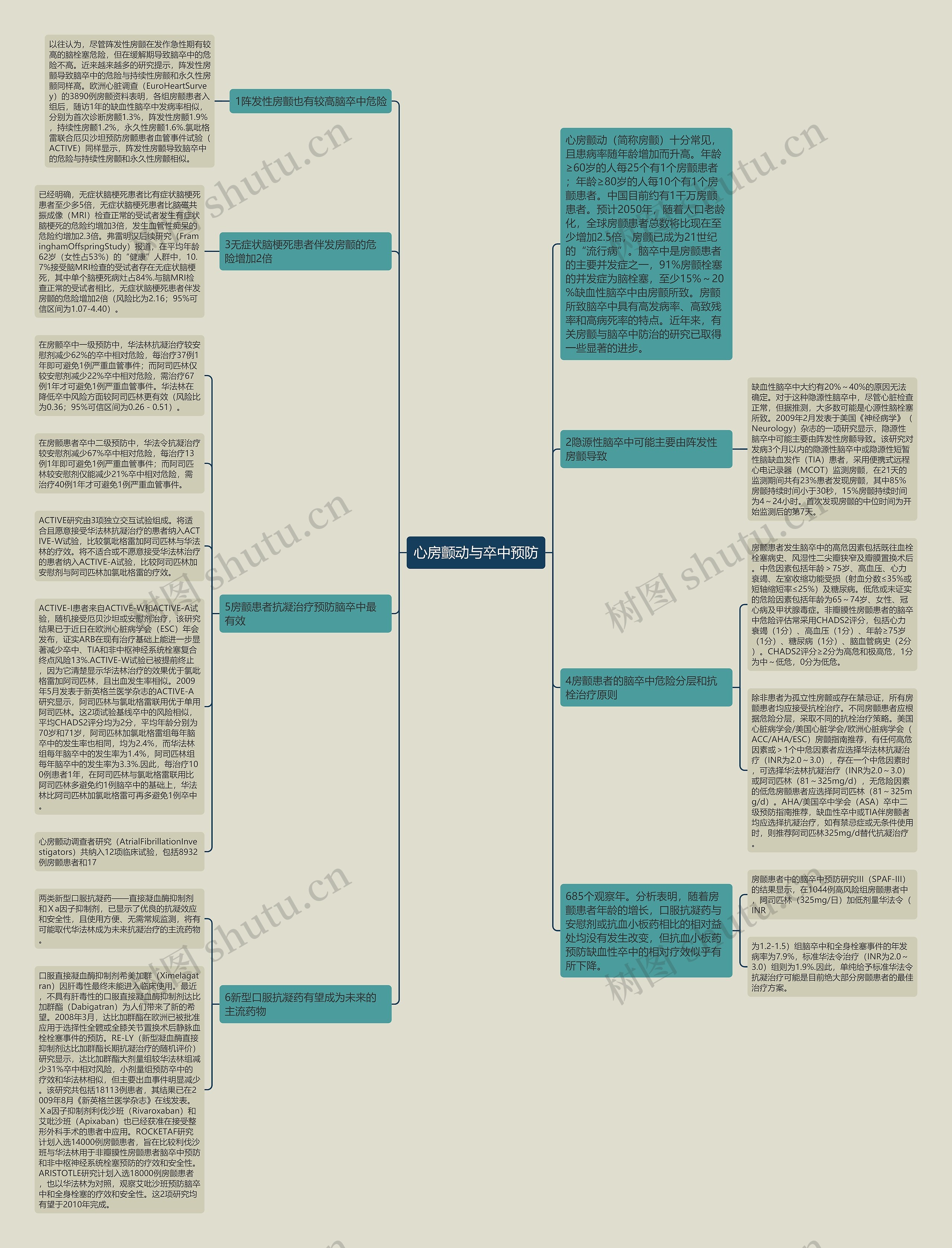 心房颤动与卒中预防思维导图