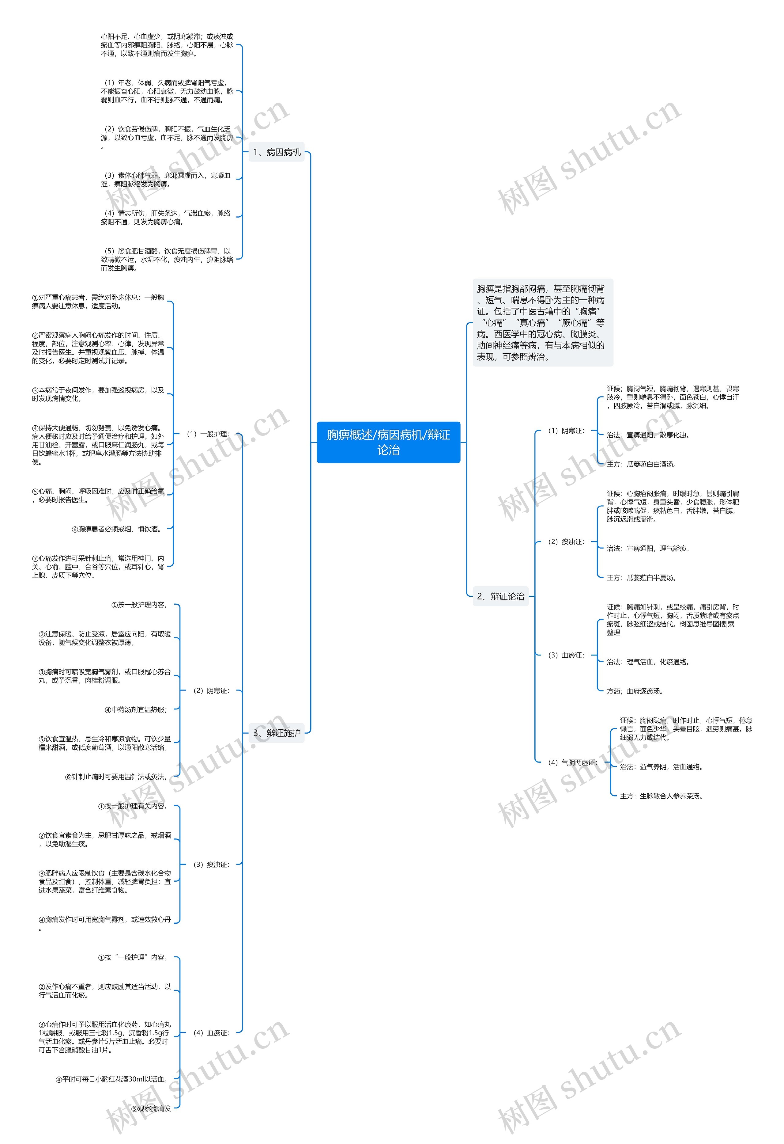 胸痹概述/病因病机/辩证论治思维导图