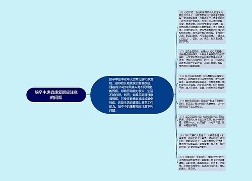 脑卒中患者康复期应注意的问题