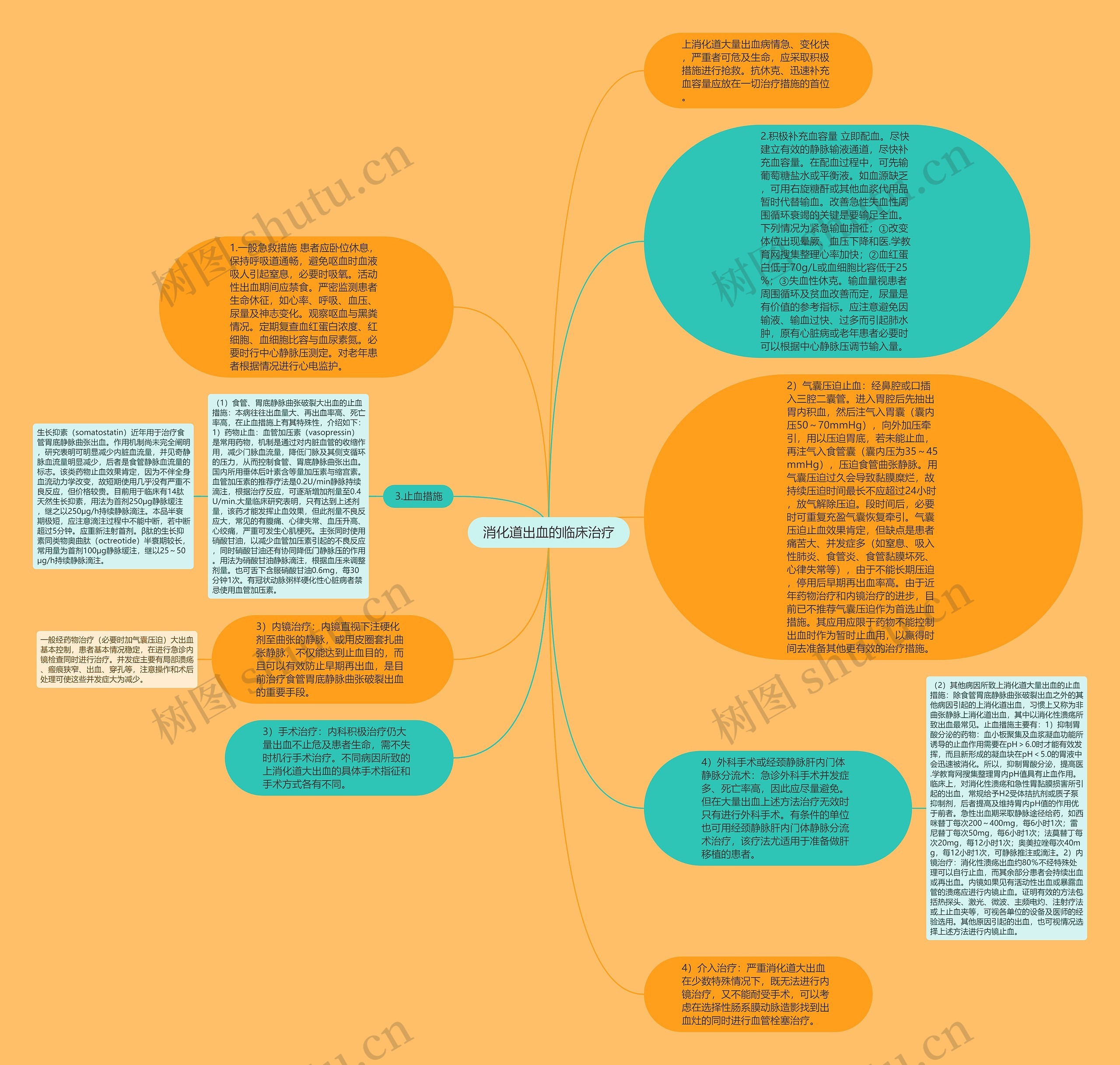 消化道出血的临床治疗思维导图