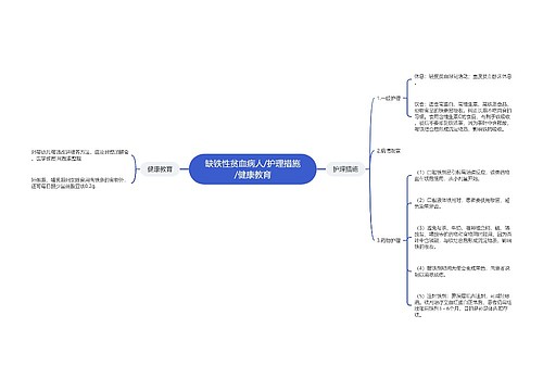 缺铁性贫血病人/护理措施/健康教育