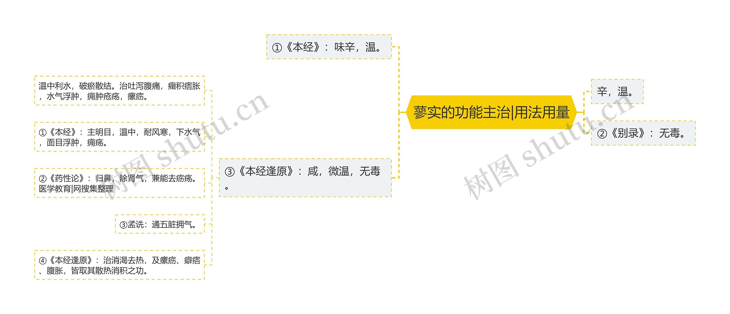 蓼实的功能主治|用法用量思维导图