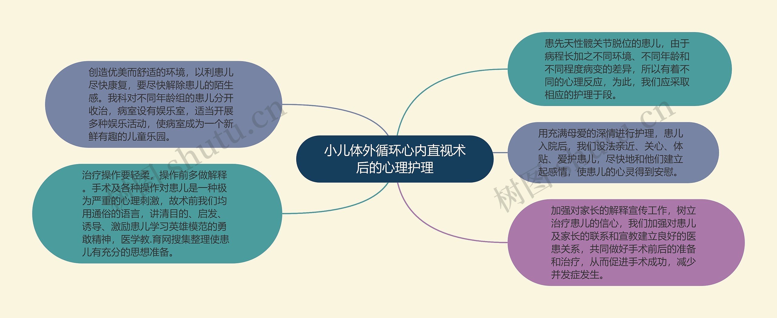 小儿体外循环心内直视术后的心理护理思维导图