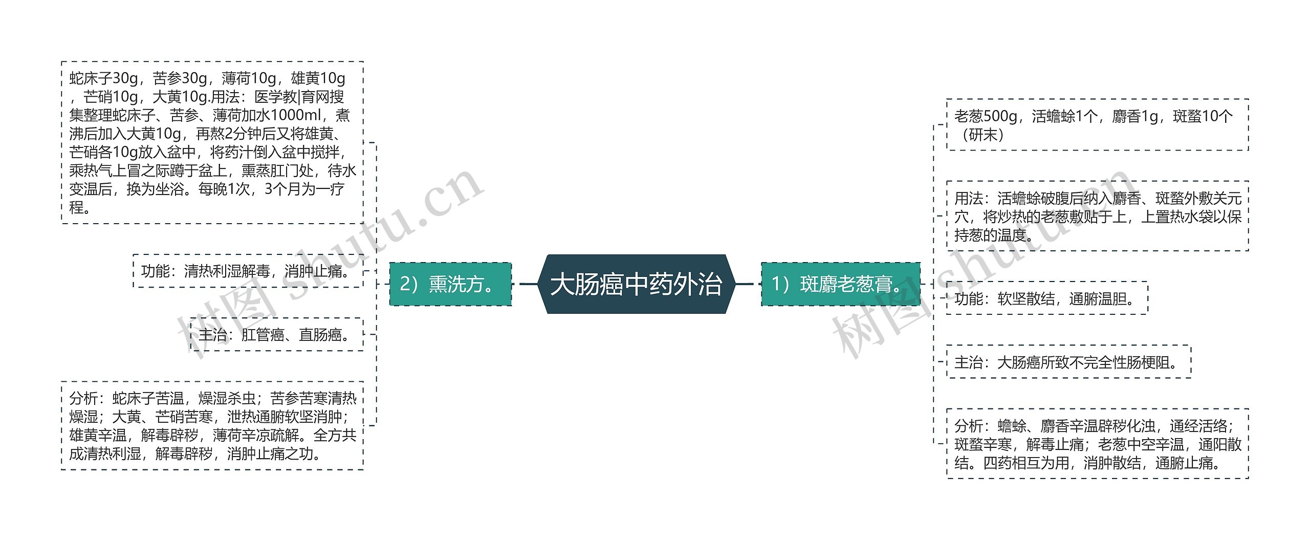 大肠癌中药外治思维导图