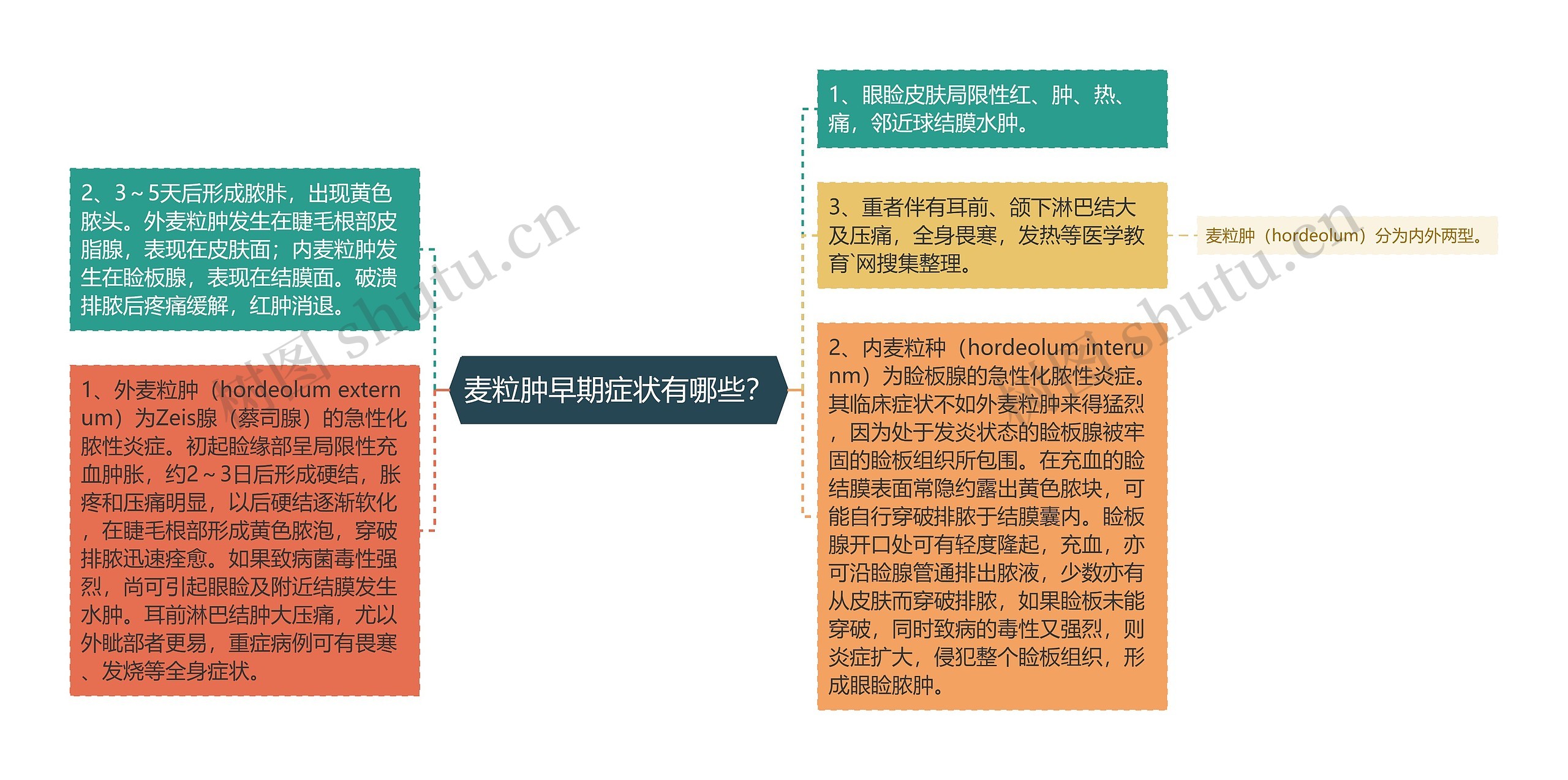 麦粒肿早期症状有哪些？思维导图