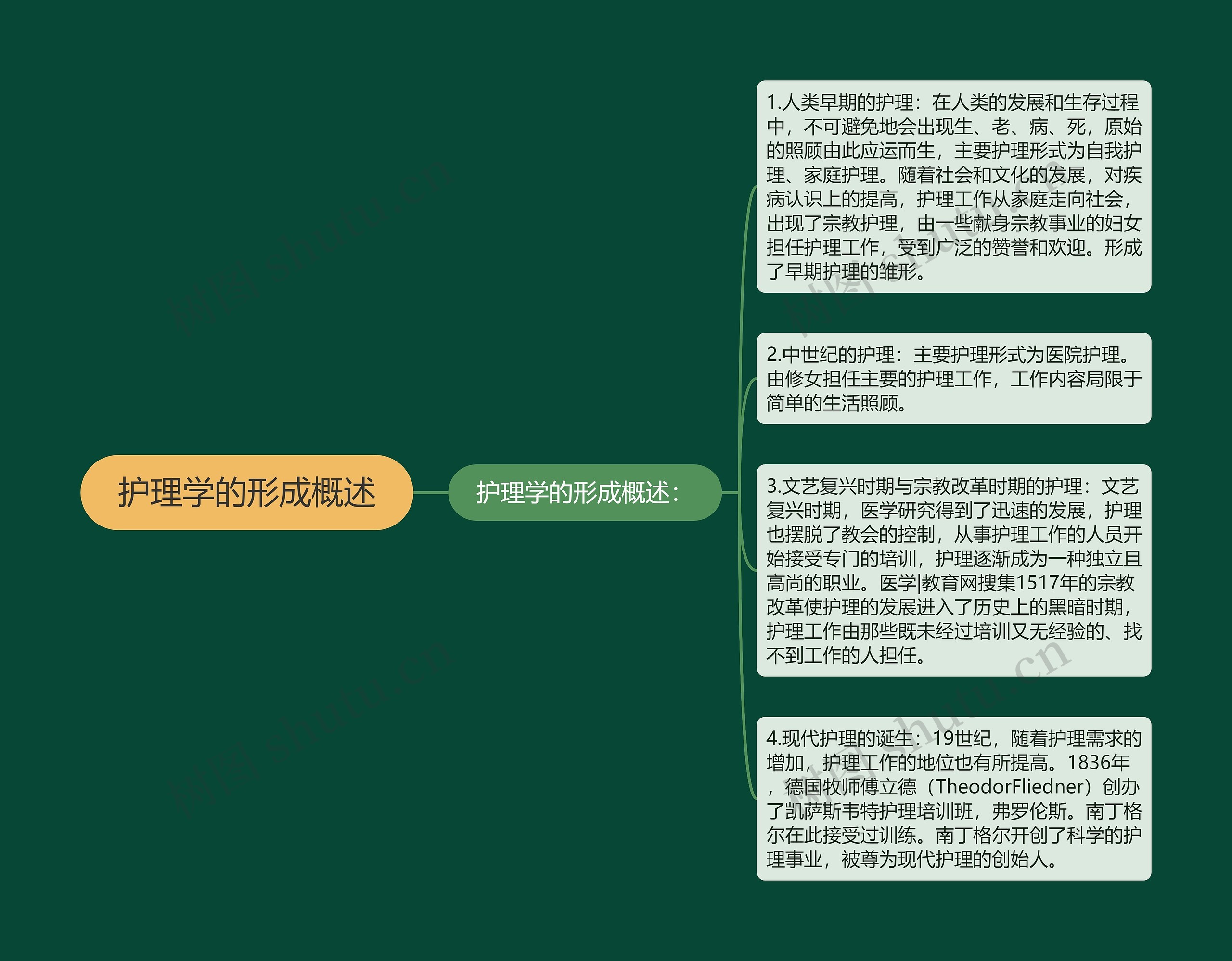 护理学的形成概述思维导图