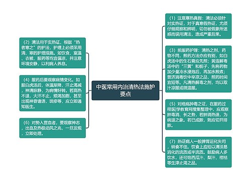 中医常用内治清热法施护要点