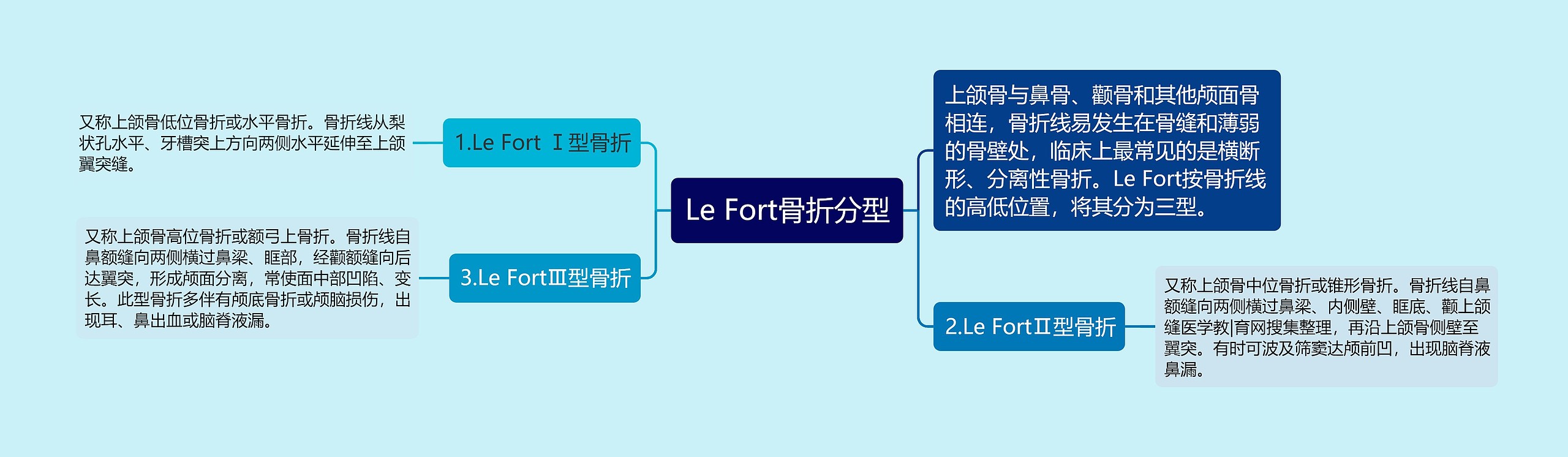 Le Fort骨折分型思维导图