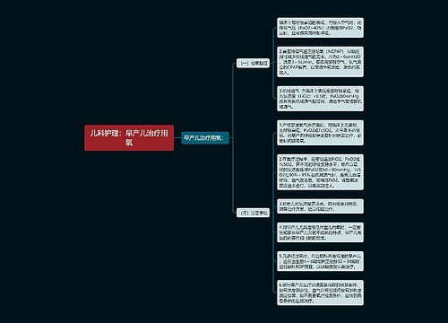 儿科护理：早产儿治疗用氧