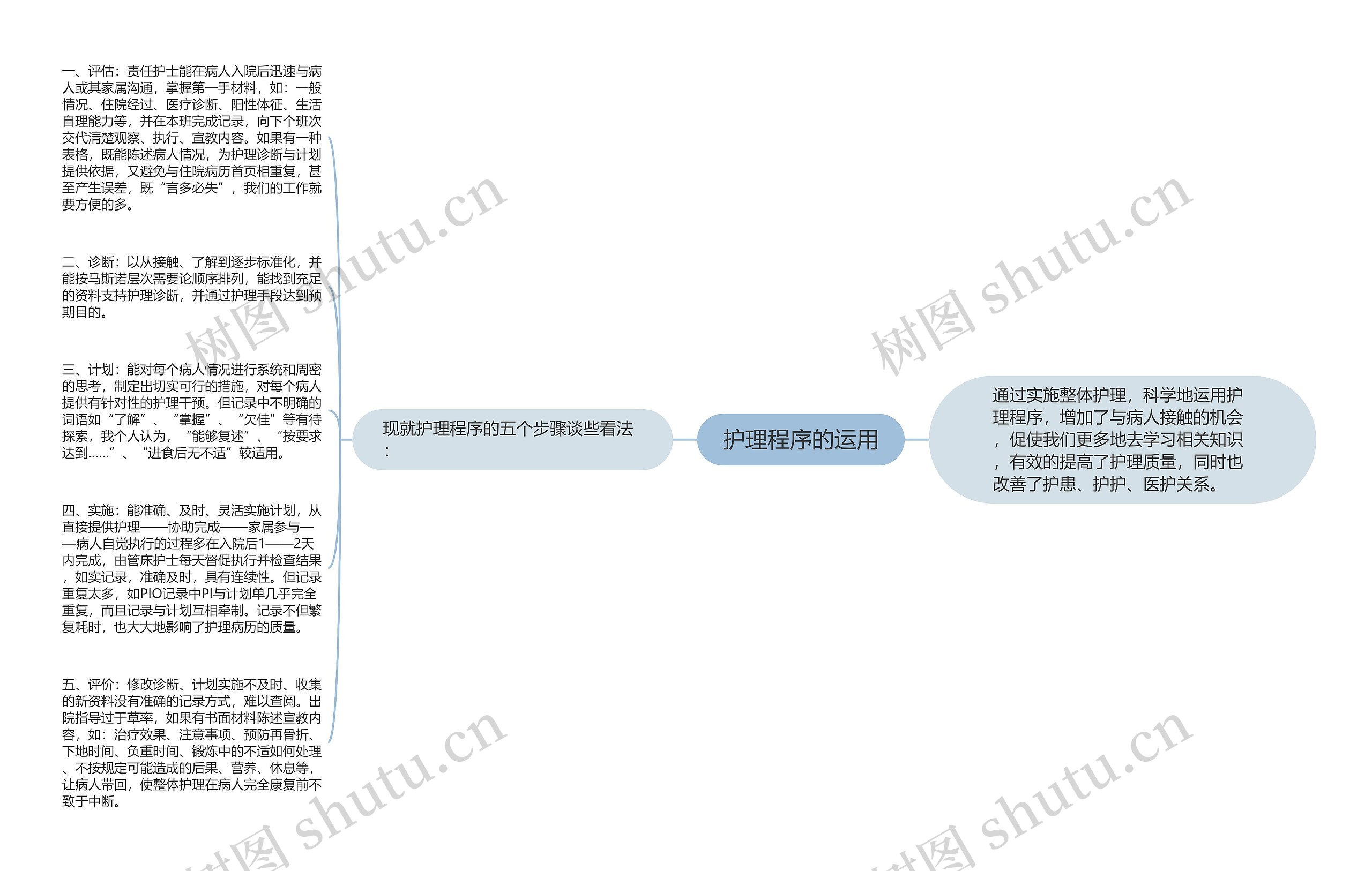 护理程序的运用思维导图