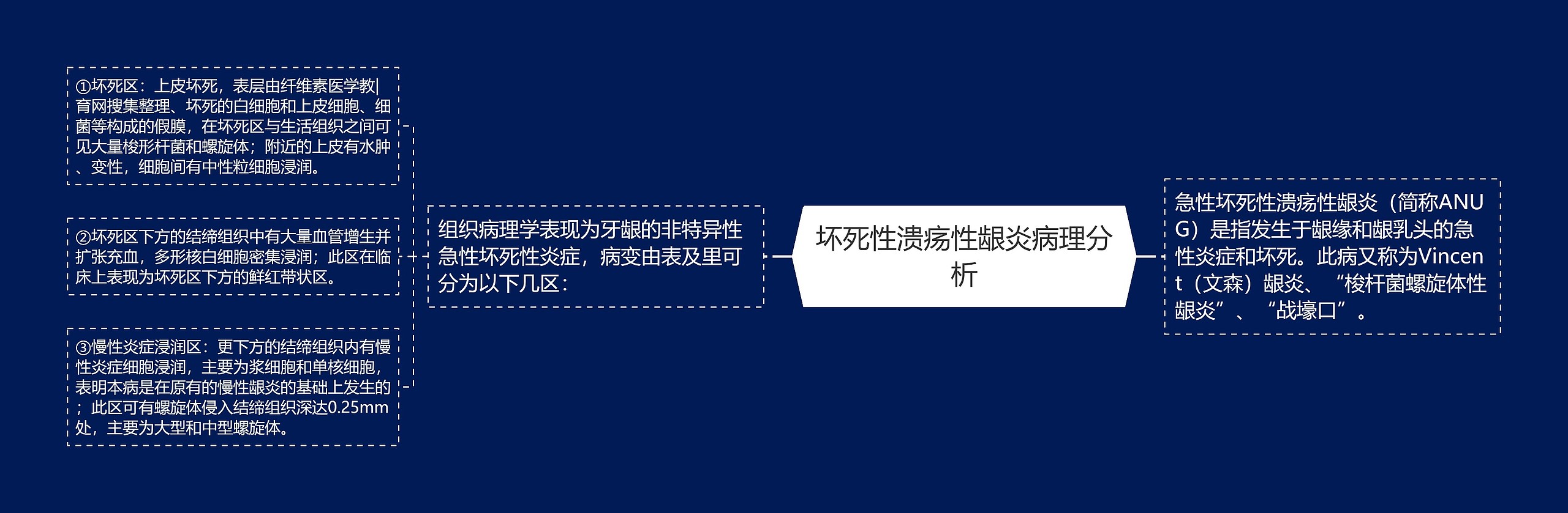 坏死性溃疡性龈炎病理分析思维导图