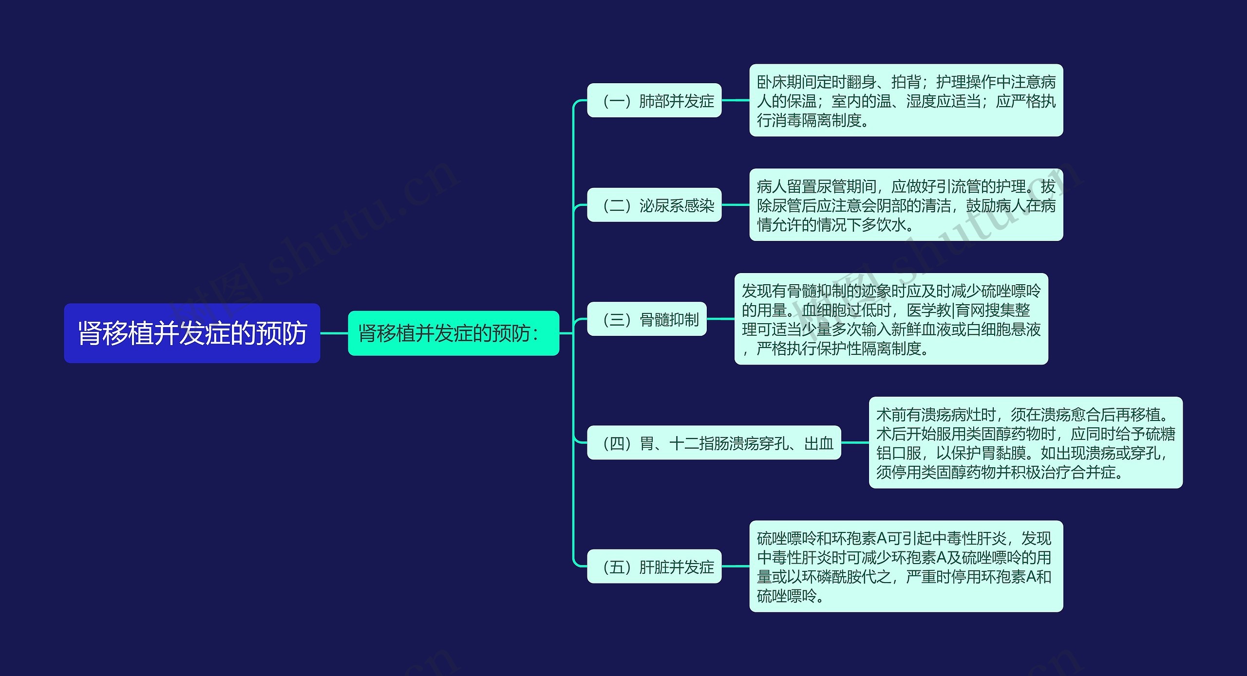 肾移植并发症的预防思维导图