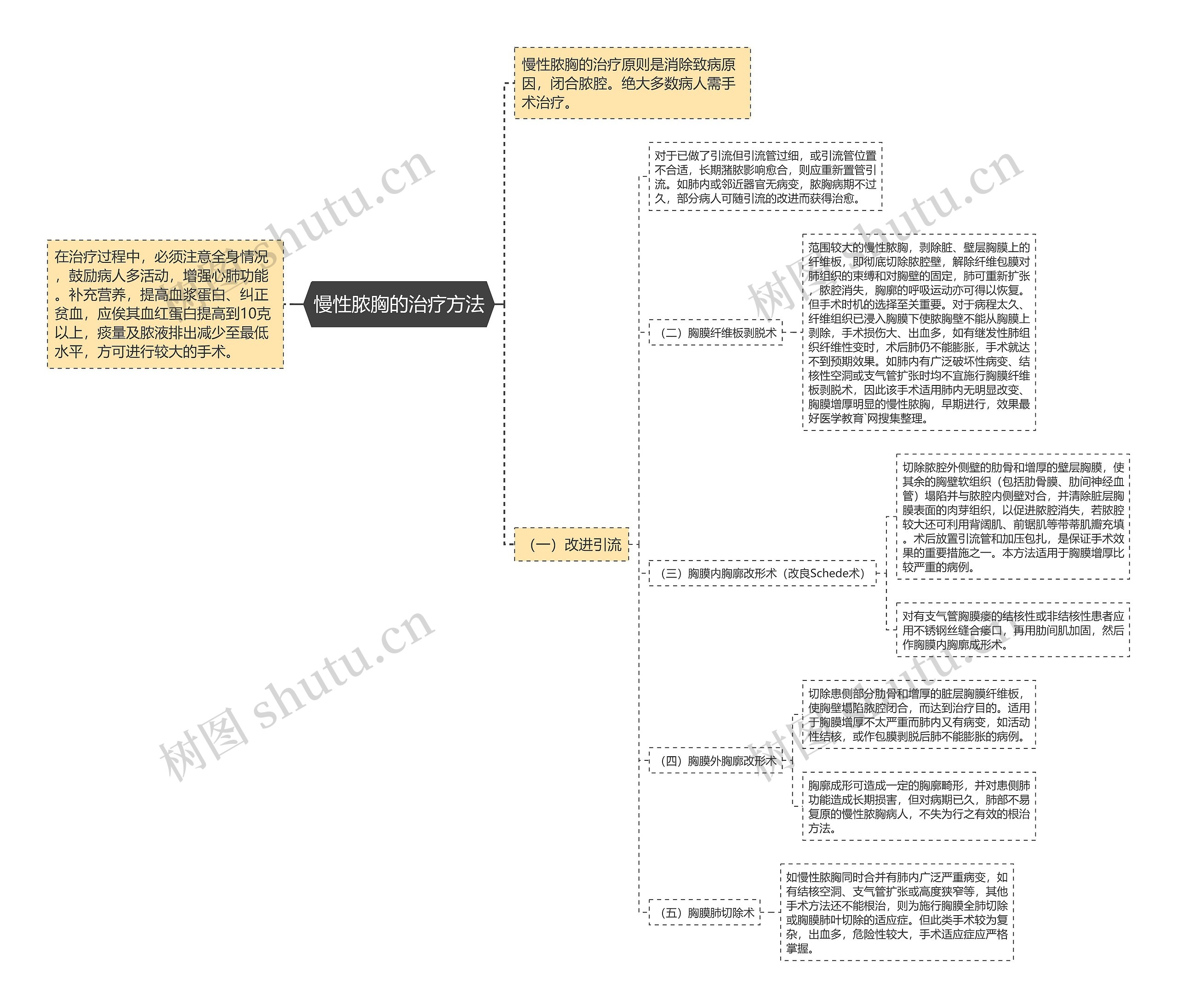 慢性脓胸的治疗方法思维导图