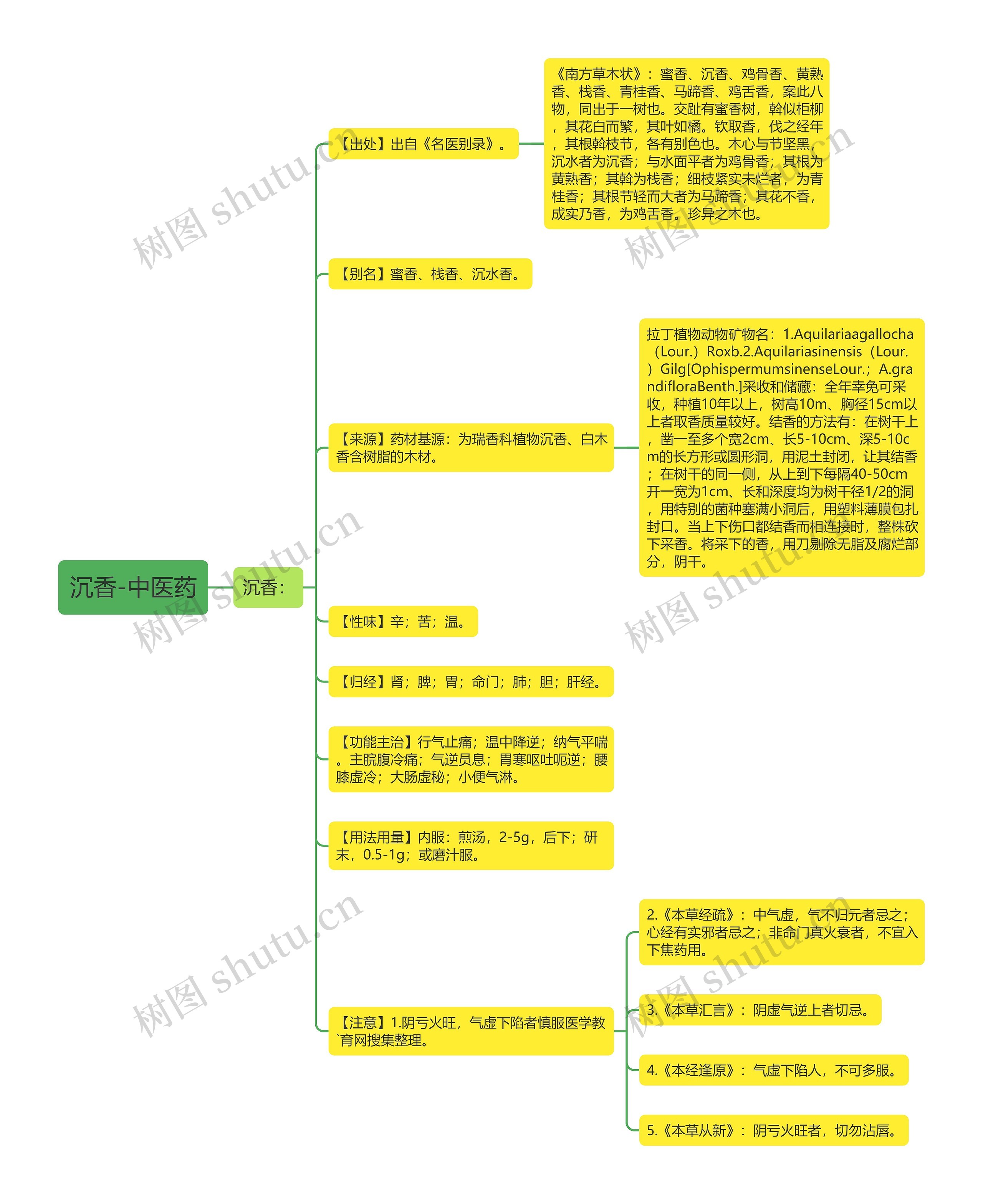 沉香-中医药思维导图