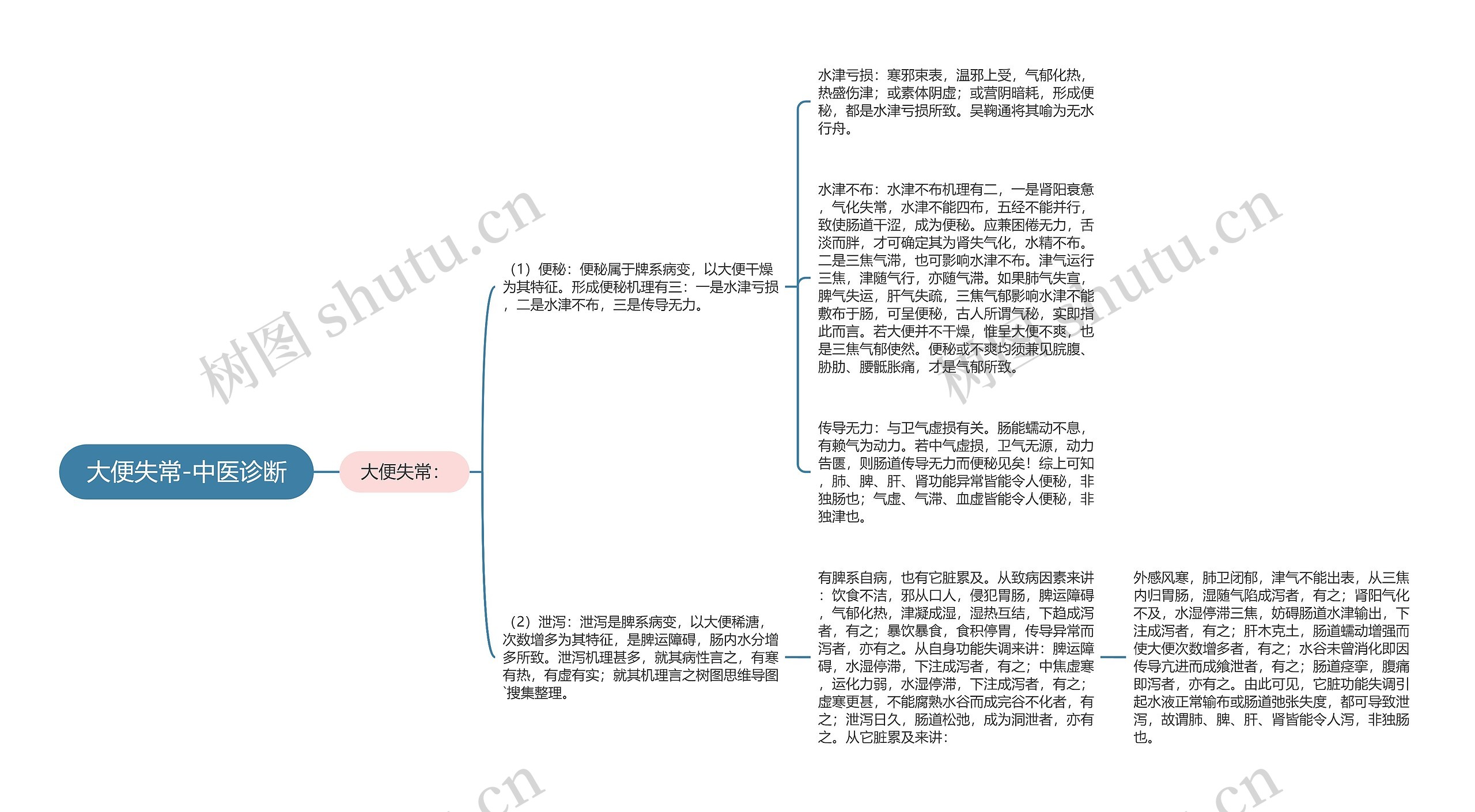 大便失常-中医诊断思维导图