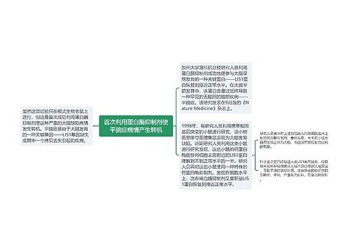 首次利用蛋白酶抑制剂使平脑症病情产生转机