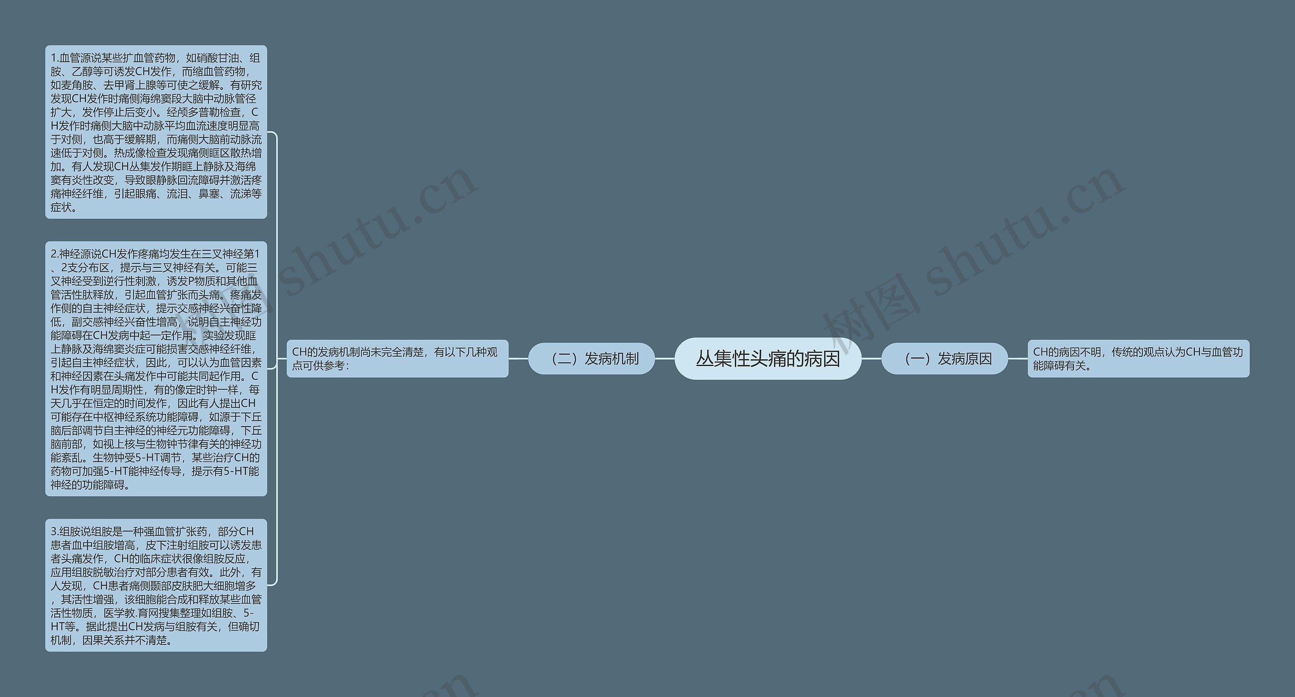 丛集性头痛的病因思维导图