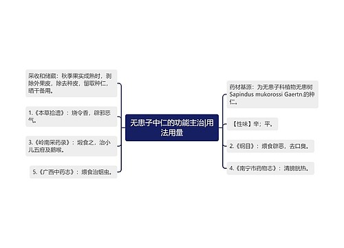 无患子中仁的功能主治|用法用量