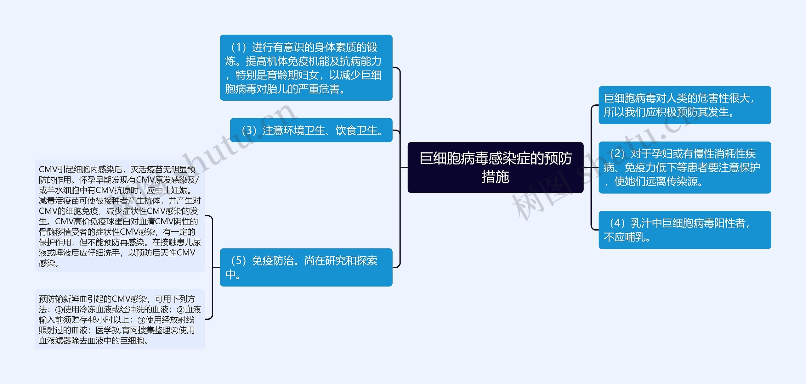 巨细胞病毒感染症的预防措施思维导图