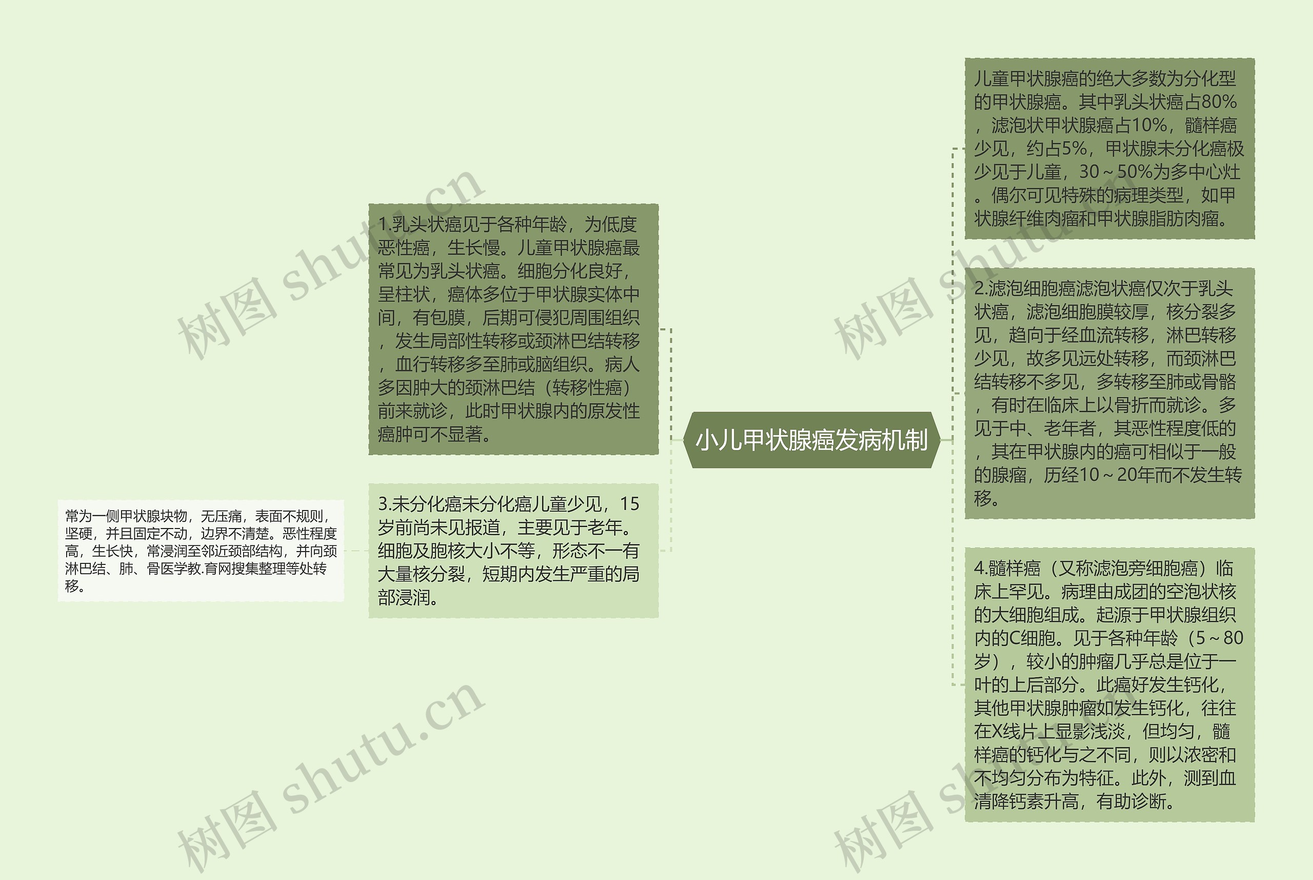 小儿甲状腺癌发病机制思维导图