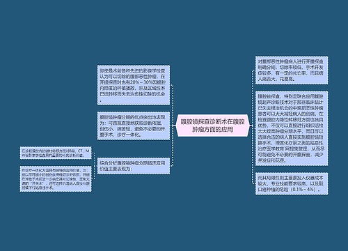 腹腔镜探查诊断术在腹腔肿瘤方面的应用