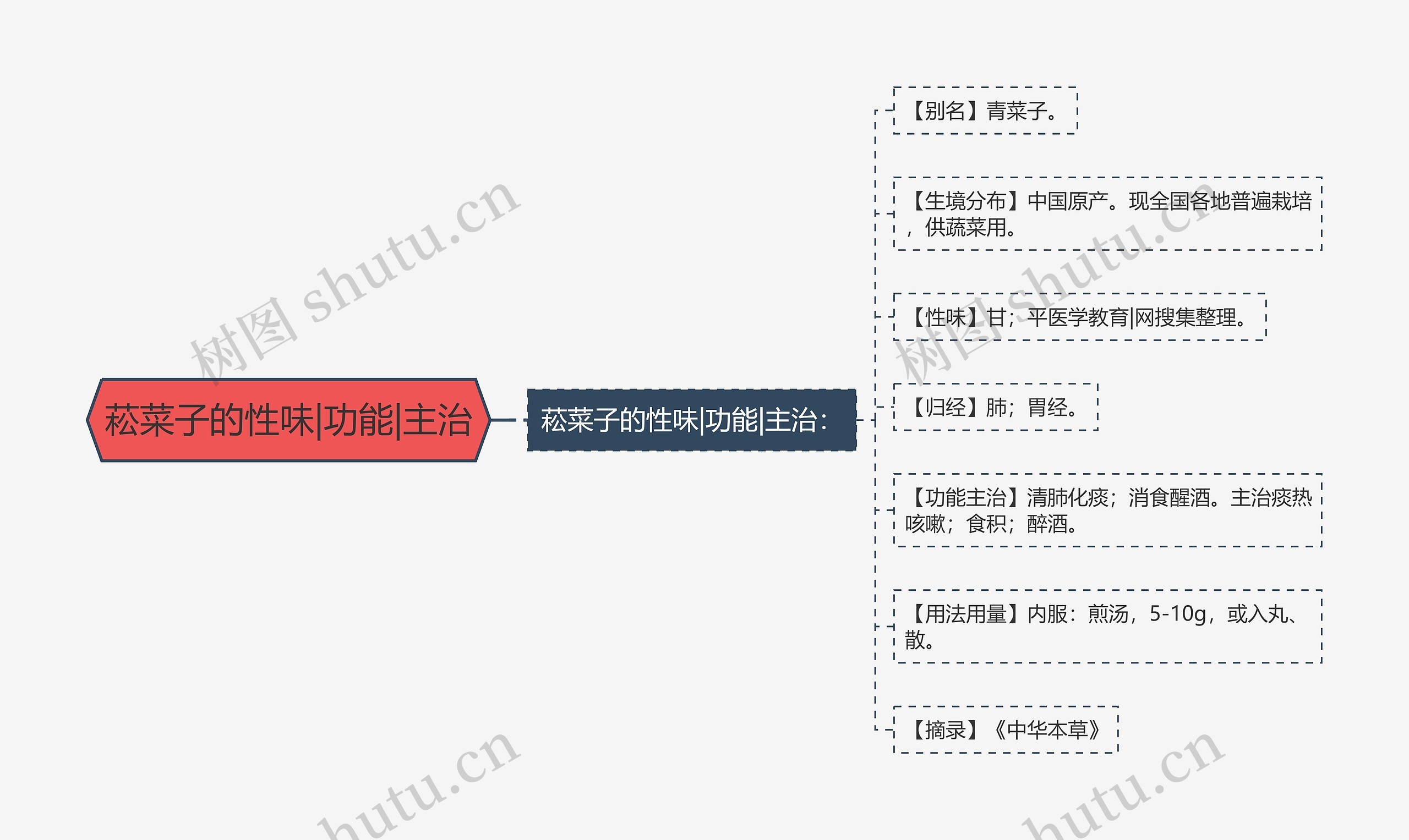 菘菜子的性味|功能|主治思维导图