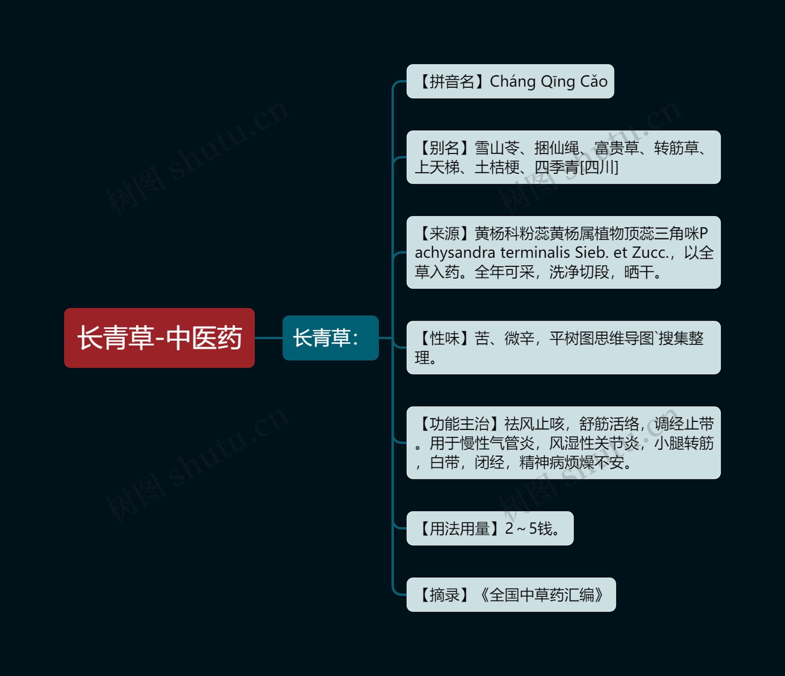 长青草-中医药思维导图