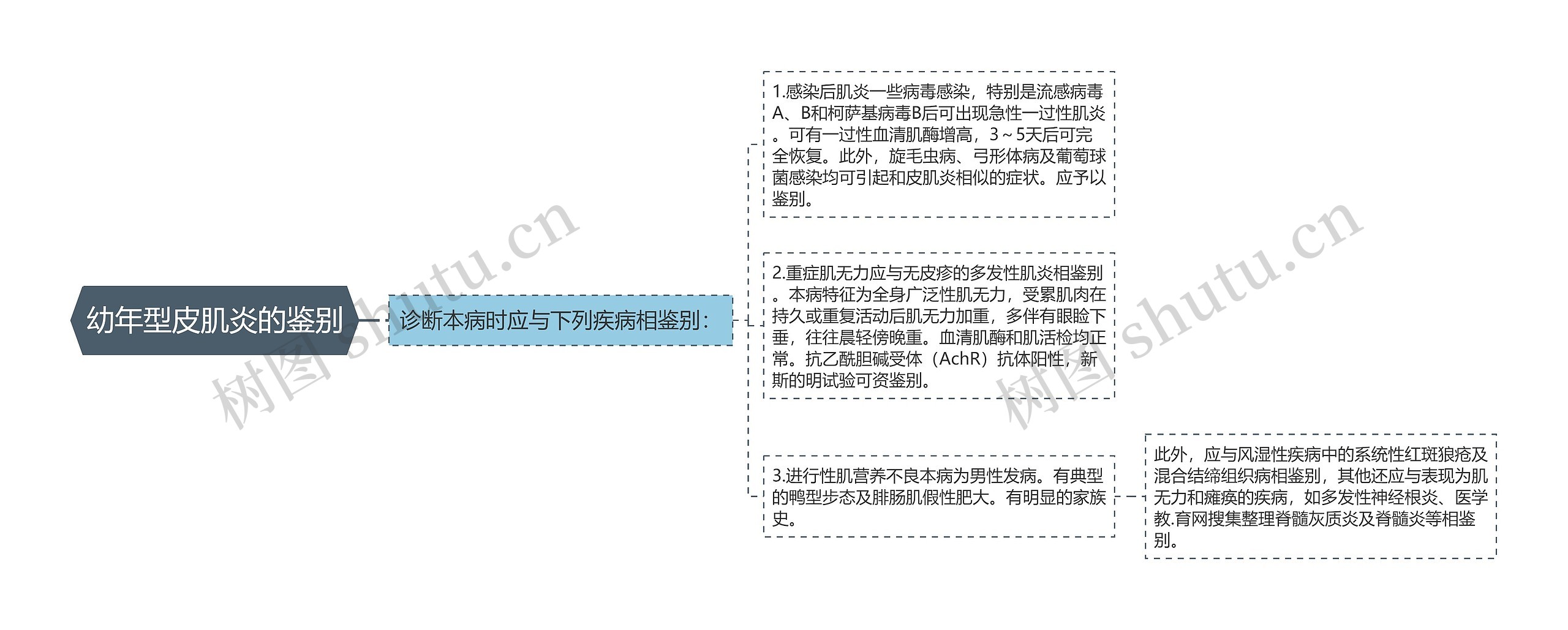 幼年型皮肌炎的鉴别思维导图