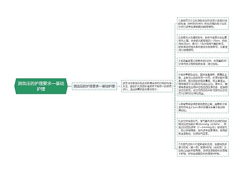 测血压的护理要求—基础护理