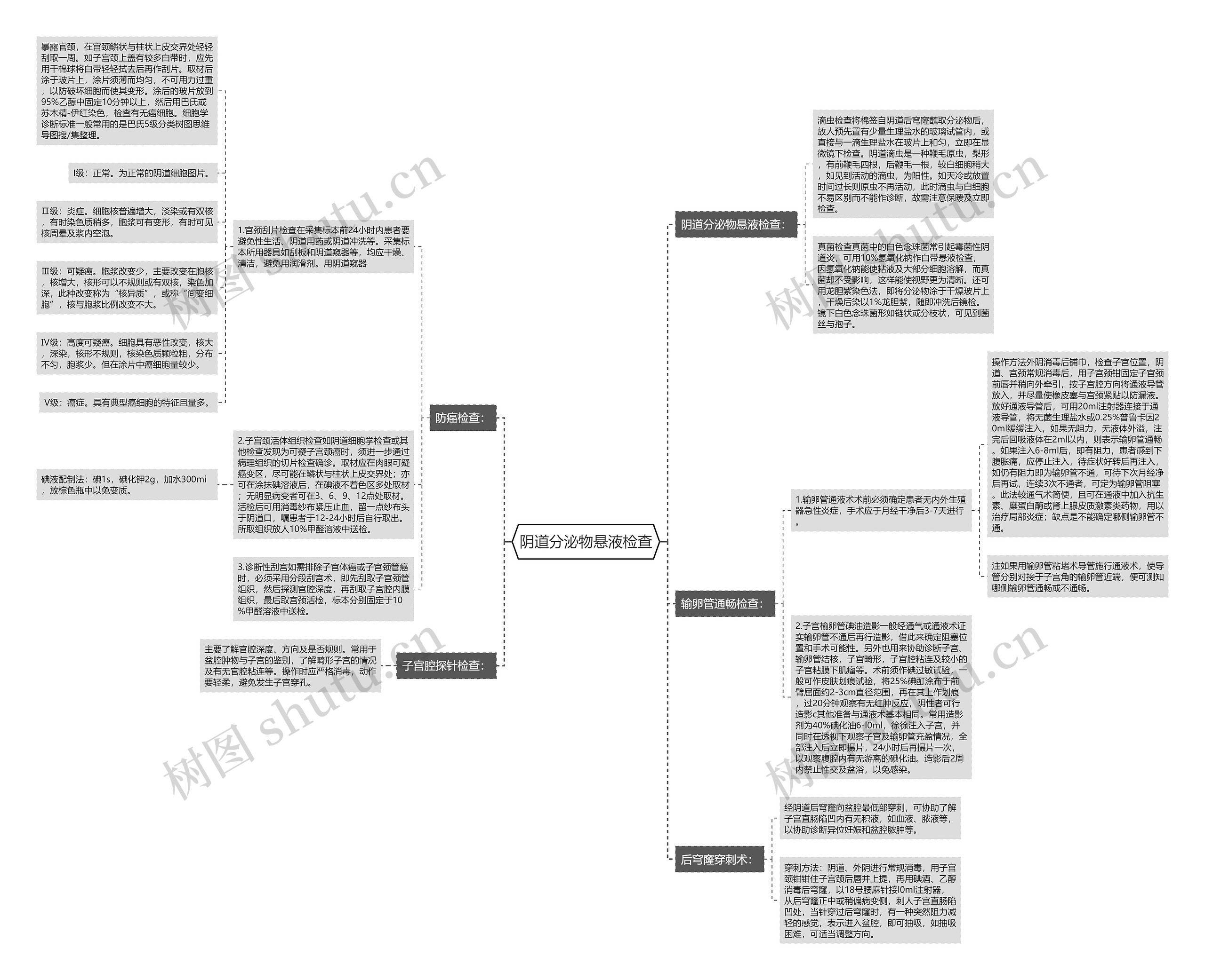 阴道分泌物悬液检查思维导图