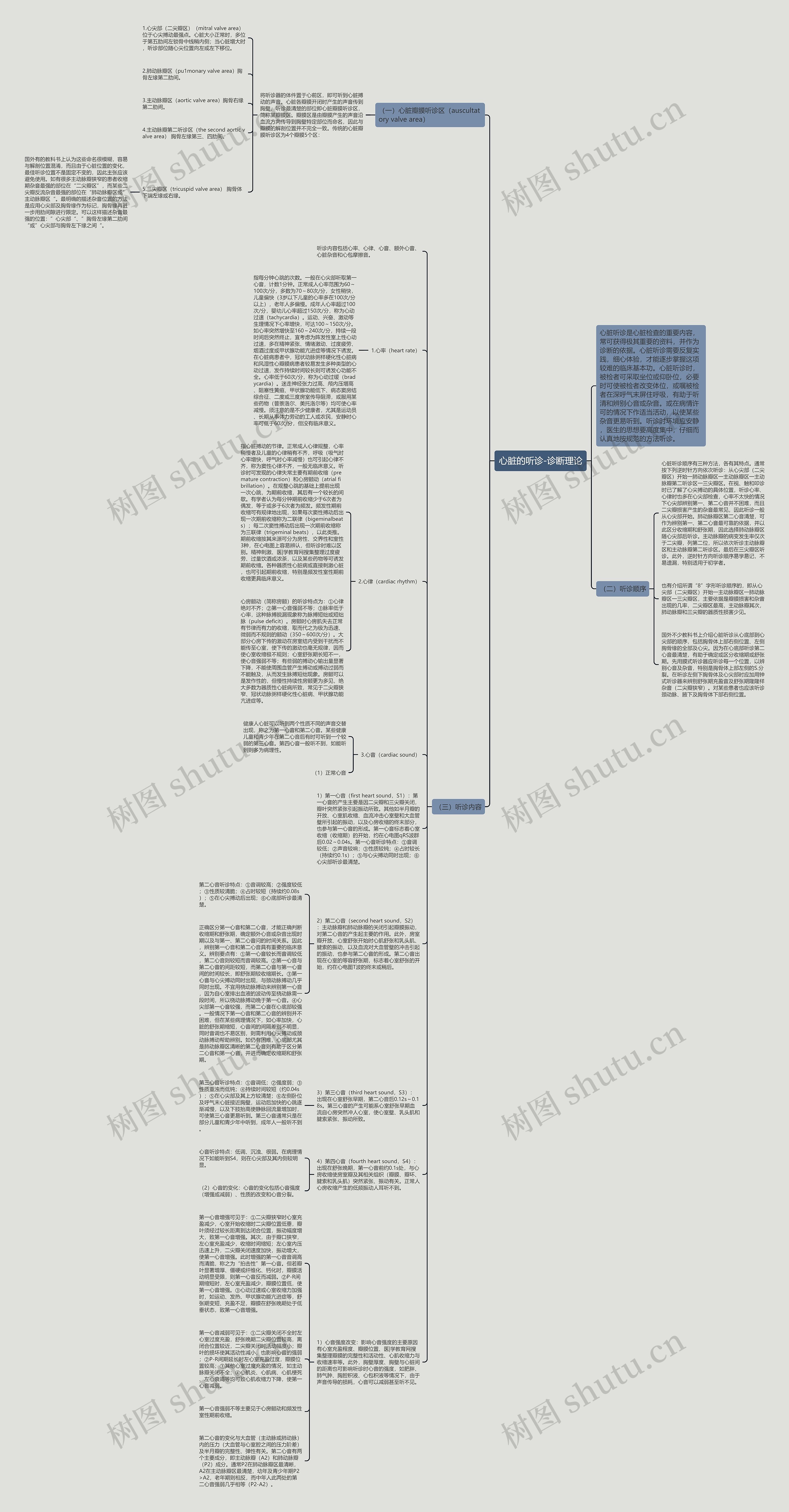 心脏的听诊-诊断理论思维导图