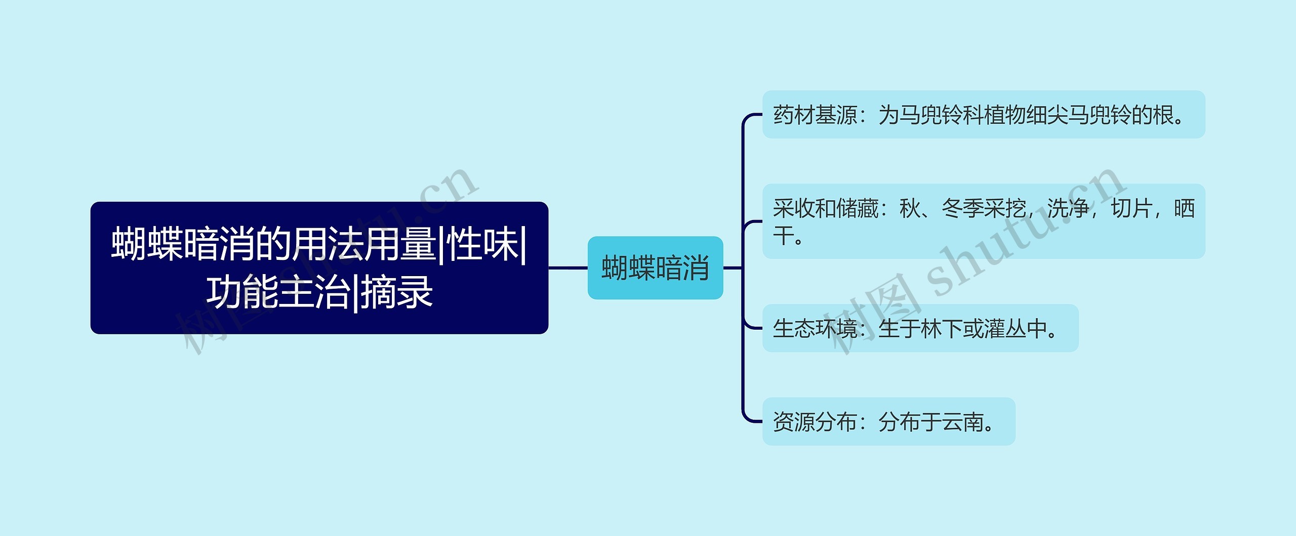 蝴蝶暗消的用法用量|性味|功能主治|摘录思维导图