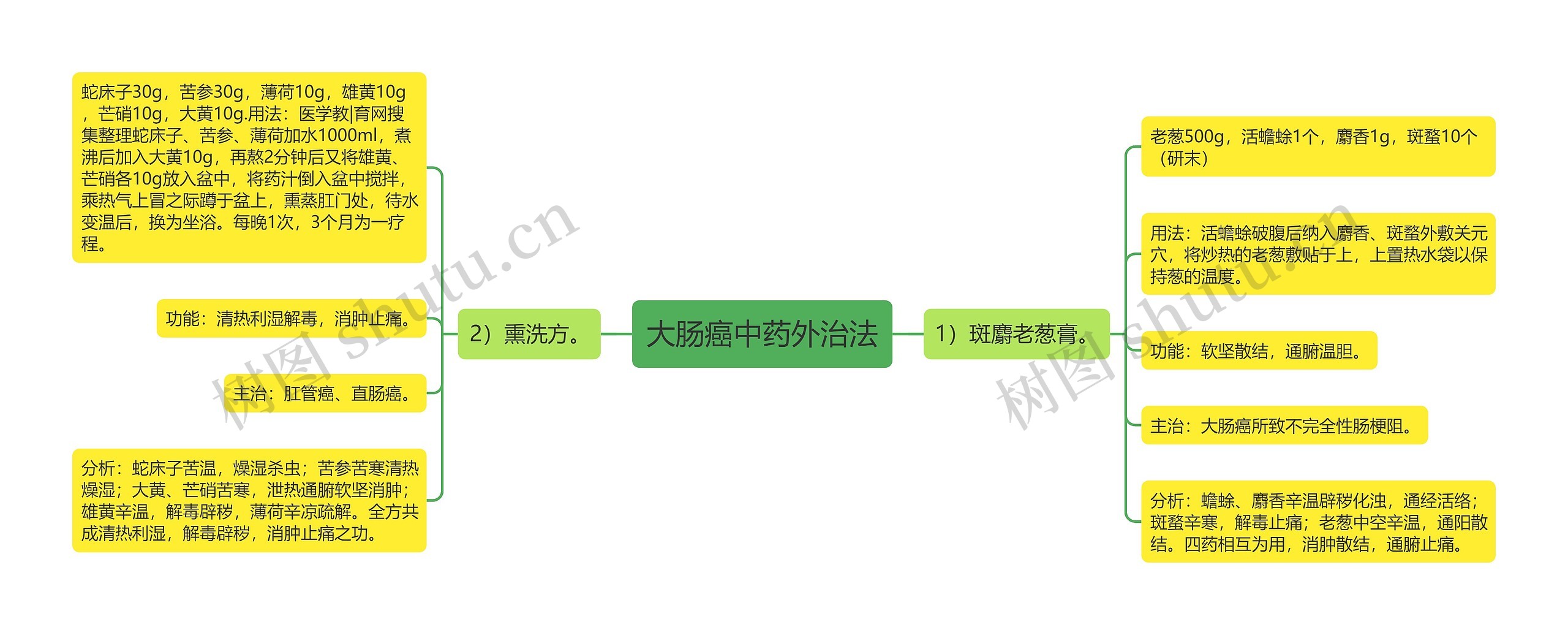 大肠癌中药外治法思维导图