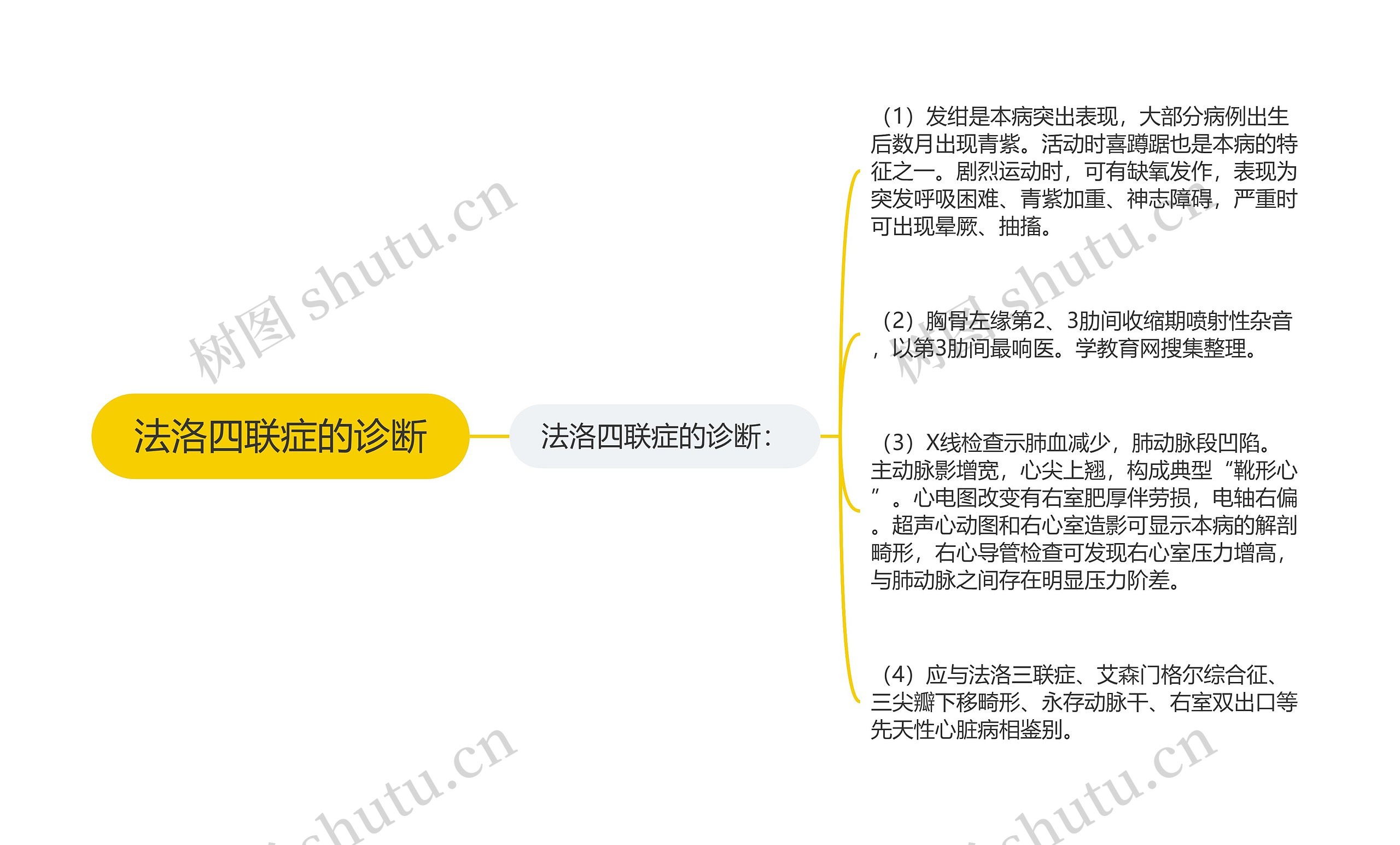 法洛四联症的诊断思维导图